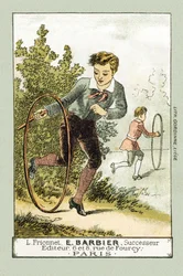 On days of leave, Leon and Lucien play the hoop - in 