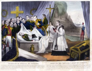 Opening of the coffin of Napoleon on Island St. Helena, October 16