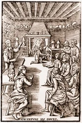 Opening of the course of transmutatory chemistry - Engraving of 1653 in 