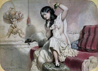 Oriental Woman at her Toilet, mid 19th century
