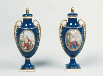 Pair of Sevres vases decorated with allegorical figures of Justice and the Republic