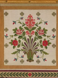 Panel of silk with a bouquet of flowers from Pernon, Lyons