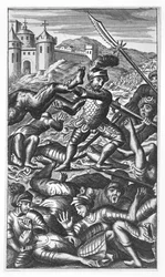 Pantagruel defeating three hundred giants, illustration from 