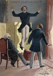 Paranormal Phenomenon: The Levitation of the Medium and Scottish Seer Daniel Dunglas Home (1833-1886), rising in the air under the eyes of stupefied witnesses, in an apartment in London - (Daniel Dunglas Home, the famous Scots-born medium of the