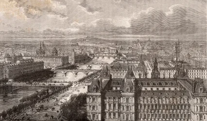 Paris - la Seine - les Ponts - vue prise de la tour Saint-Gervais