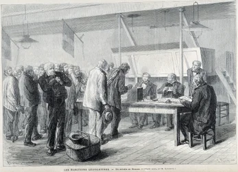 Parliamentary elections: a polling station in Beauce - in 