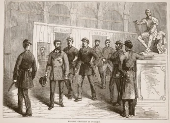 Paschal Grousset in custody, illustration from Cassells History of the War between France and Germany, 1870-1871