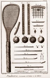 Paulmerie - Palm game - Paulme and billiard instruments - palm game paddle-bats or battoirs - 