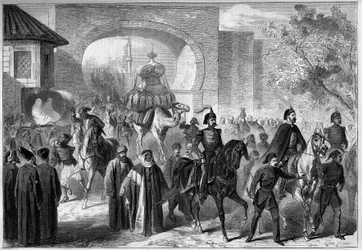 Pilgrimage of Mecca: departure from Constantinople of the caravan to carry presents destined for the temple of Kaaba
