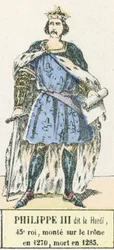 Philip III called the Bold, 45th King, Ascended the Throne in 1270, Died in 1285 (engraving)