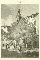 Market Square, San-Remo (engraving)