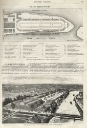 Plan of the establishment of the International Sport, which must be built on the island of Billancourt in 1869 - general view of the establishments of international sport on the island of Billancourt in 1869