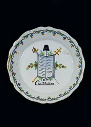 Plate Adorned with the Book of the Constitution, Associated with the Three Orders