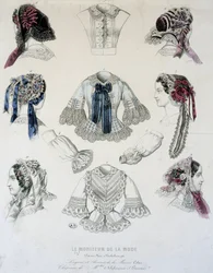 Plate of Cups and Corsets - in Le Moniteur de la Mode