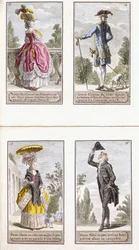 Plates 13-16 from an Almanac of Contemporary French Fashion