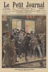 Police raid on a Paris bar at night