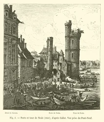Gate and Tower of Nesle, 1640, after Callot, View Taken from the Pont-Neuf