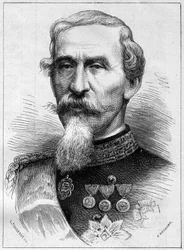 Portrait of Alfonso Ferrero de La Marmora, general and Italian politician. Engraving in Le Monde Illustré n°1085 of 19 January 1878