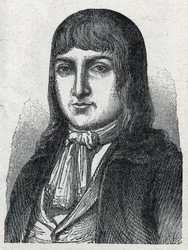 Portrait of Amateur Jerome Le Bras des Forges, knight of Boishardy, Chef chouan of the French revolution - Engraving of 1889