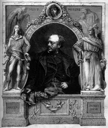 Portrait of Antoine Augustin Preault, French sculptor. Engraving in Le Monde Illustré n°1139 of January 25