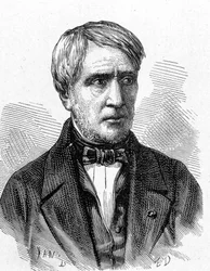 Portrait of Antoine Cesar Becquerel (1788 - 1878), French physicist - in Album de la Science; illustrious scholars; Grandes discoveries 1896