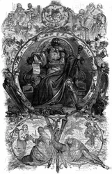 Portrait of Charlemagne (Charles I known as Charles the Great, 742-814). Engraving in 