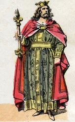 Portrait of Childebert I (c. 497 - 558), King of the Franks.