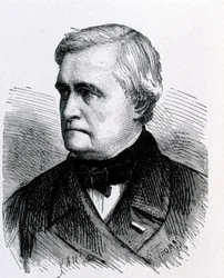 Portrait of Claude Pouillet, French physicist (1790 - 1868) - in Album de la Science; illustrious scientists; Grandes discoveries 1896