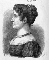 Portrait of Elisa Garnerin, niece of Garnerin, who tried the parachute invented by the latter - in 