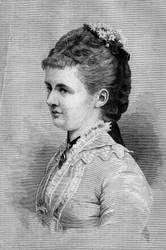 Portrait of Emma de Waldeck Pyrmont, Queen of Holland. Engraving in Le Monde Illustré n°1139 of January 25