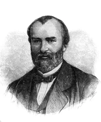 Portrait of Francois-Saturnin-Leonide Babaud-Laribiere (1819-1873), French Politician and Freemason - Engraving of 1870