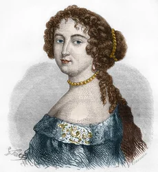 Portrait of Françoise Athénaïs by Rochechouart Mortemart, Marquise de Montespan (or Madame de Montespan) (1640-1707). Engraving from 1879