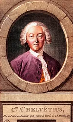 Portrait of French Philosopher Claude Adrien Helvetius (1715-1771), Engraving. 1772