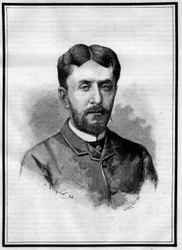 Portrait of Gabriel Charmes (1850-1886), French journalist. Engraving in Le Monde Illustre, 8 May 1886