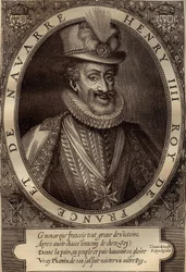 Portrait of Henry IV, King of France - engraving 17th century