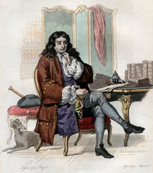 Portrait of Jean de La Fontaine, French fabulist and poet