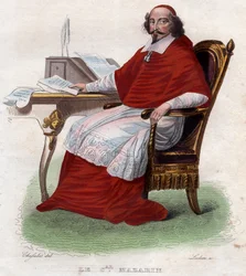 Portrait of Jules Mazarin, French Italian cardinal, diplomat, and politician