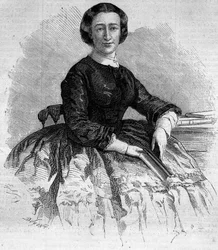 Portrait of Maria Francisca de Sales (1825-1860), Duchess of Alba and sister of the French Impress Eugenie de Montijo. Engraving in 