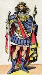 Portrait of Merovee III (or Merowig) (ca. 412-458), King of the Franks from 448 to 458.