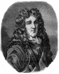 Portrait of Prince Eugene Francois of Savoy. Engraving in 