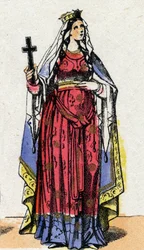 Portrait of Saint Clotilde, Queen of the Franks, wife of Clovis I