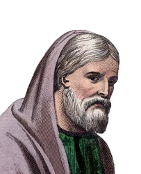 Portrait of Saint Gregory of Tours (538-594), French historian and Bishop of Tours