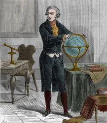 Portrait of Sir Friedrich Wilhelm Herschel (1738-1822), British German astronomer and physicist - Portrait of William Herschel German-born British astronomer - Engraving in Sciences at the reach of all - popular physics and chemistry by Alexis Clerc