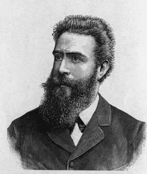 Portrait of Wilhelm Conrad Rontgen (1845 - 1923) - in Album of Science; illustrious scientists; Great discoveries 1896