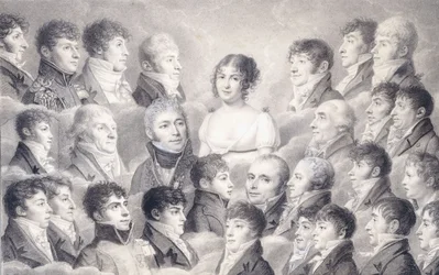 Portrait of a Young Lady Surrounded by Her Admirers