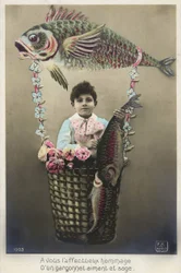 Postcard of April 1st, early 20th century