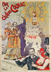 Poster Advertising Cognac as a Promoter of Reconciliation, 1890-95