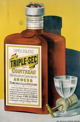 Poster advertising Triple Sec Cointreau made in Angers