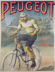 Poster advertising the cycles Peugeot