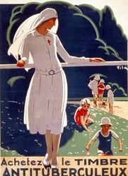 Poster for “Buy the TB patch”, published by the National Committee for the Defence against Tuberculosis. Lithography 1917.